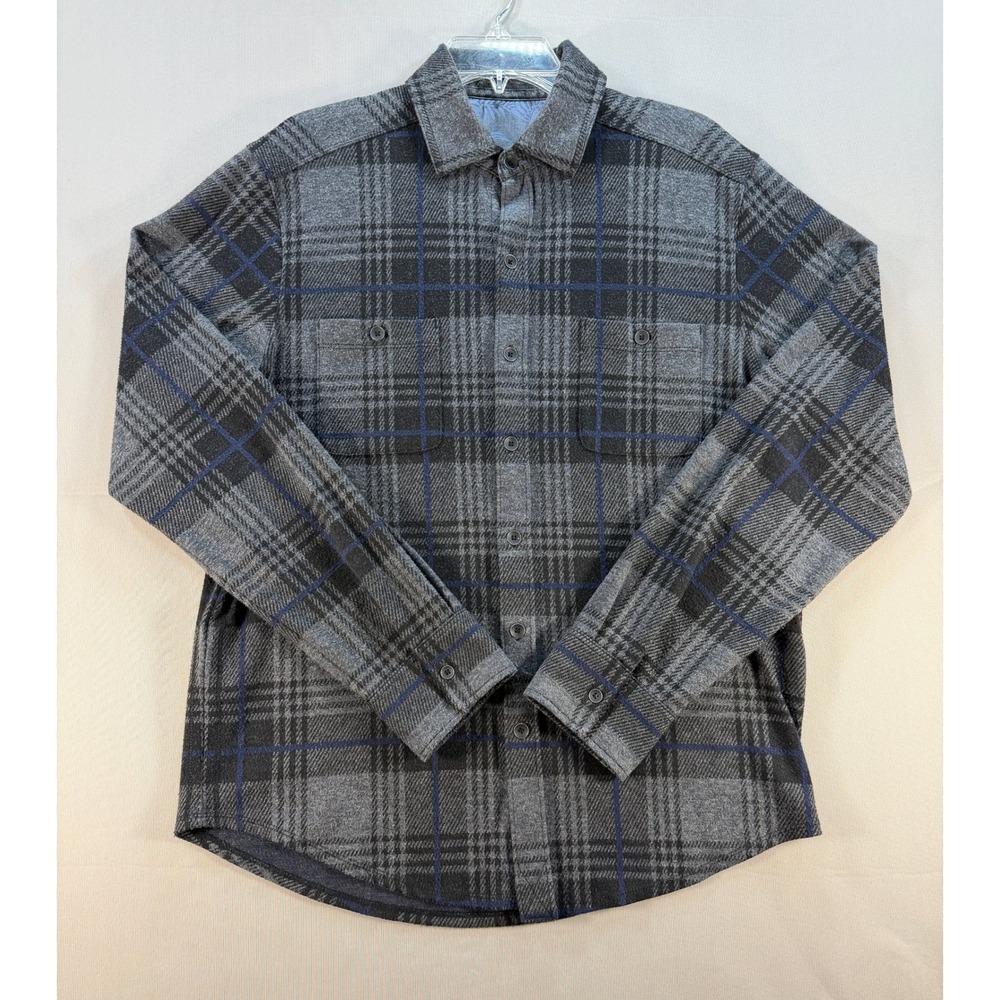 Tommy Bahama Mens Gray Plaid Long Sleeve Button Down Shirt ST226720
